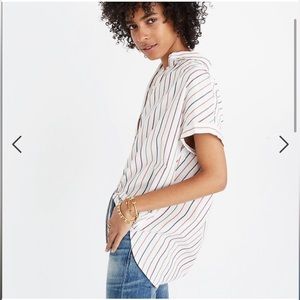 Madewell Central Shirt Sadie Rainbow Stripe button down